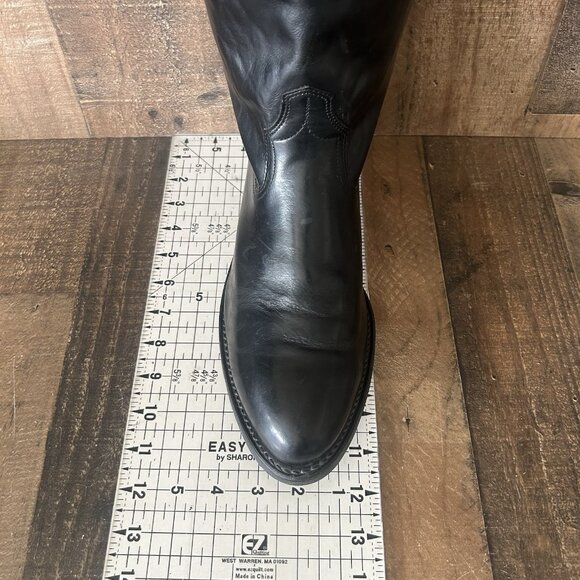 Acme Vintage Black Oil Resistant Western Cowboy Boots Mens 10.5 EW - Picture 3 of 12